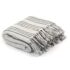 vidaXL Throw Cotton Stripes 220x250 cm Grey and White