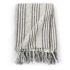vidaXL Throw Cotton Stripes 220x250 cm Grey and White - Image 3