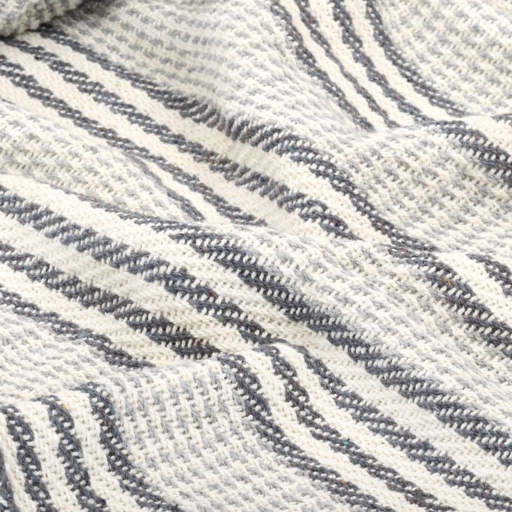 8718475573913_g_en_hd_4 vidaXL Throw Cotton Stripes 220x250 cm Grey and White - Image 5