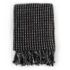 vidaXL Throw Cotton Squares 125x150 cm Black - Image 2