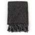 vidaXL Throw Cotton Squares 125x150 cm Black - Image 3