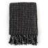 vidaXL Throw Cotton Squares 220x250 cm Black - Image 2
