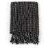 vidaXL Throw Cotton Squares 220x250 cm Black - Image 3