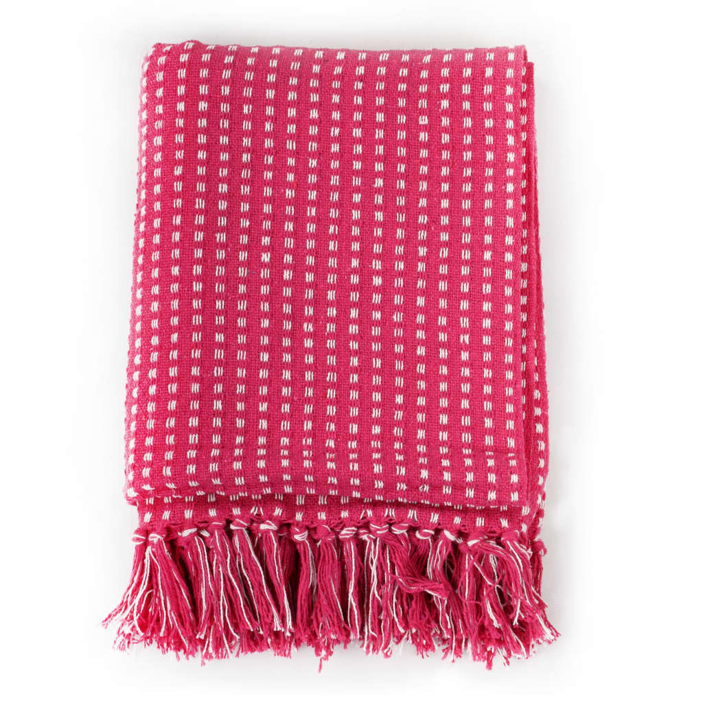 8718475573968_g_en_hd_1 vidaXL Throw Cotton Squares 160x210 cm Pink - Image 2