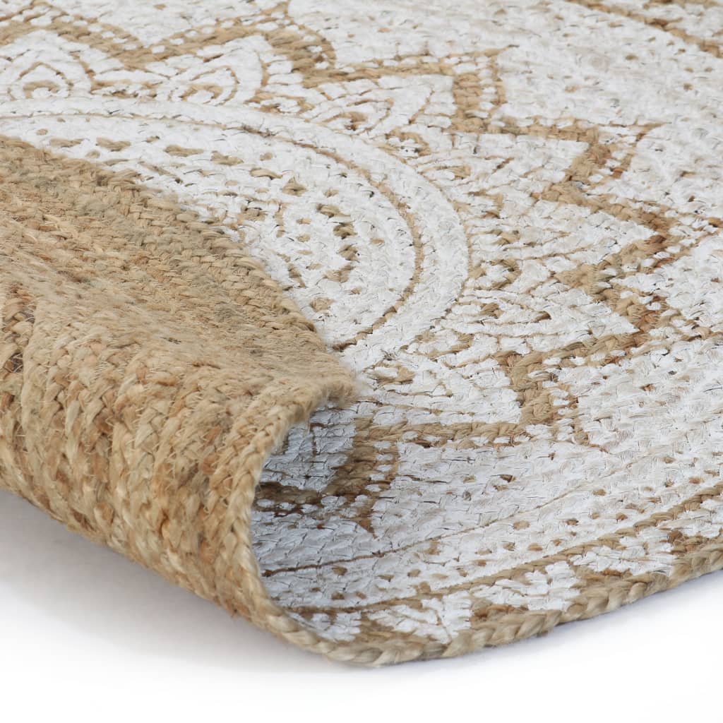 8718475574026_g_en_hd_1 vidaXL Area Rug Braided Jute Printed 120 cm Round - Image 2