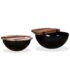 vidaXL Coffee Table Set 2 Pieces Solid Reclaimed Wood Black Bowl Shape - Image 3