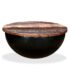 vidaXL Coffee Table Solid Reclaimed Wood Black Bowl Shape