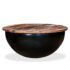vidaXL Coffee Table Solid Reclaimed Wood Black Bowl Shape - Image 6