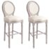 vidaXL Bar Chairs 2 pcs White Linen
