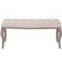 vidaXL Bench Linen Solid Wood 110x38x48 cm Cream White - Image 2