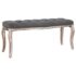 vidaXL Bench Linen Solid Wood 110x38x48 cm Dark Grey