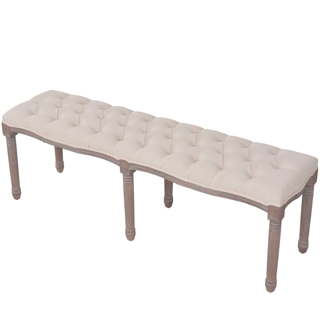 8718475574521_g_en_hd_2 vidaXL Bench Linen Solid Wood 150x40x48 cm Cream White - Image 3