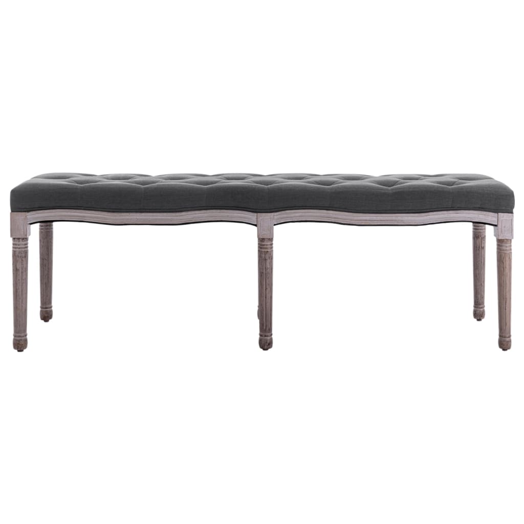 8718475574538_g_en_hd_1 vidaXL Bench Linen Solid Wood 150x40x48 cm Dark Grey - Image 2