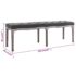 vidaXL Bench Linen Solid Wood 150x40x48 cm Dark Grey - Image 6