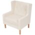 vidaXL Armchair Cream White Fabric - Image 2