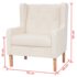 vidaXL Armchair Cream White Fabric - Image 7