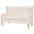 vidaXL 2-Seater Sofa Fabric Cream White