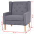 vidaXL Armchair Grey Fabric - Image 7