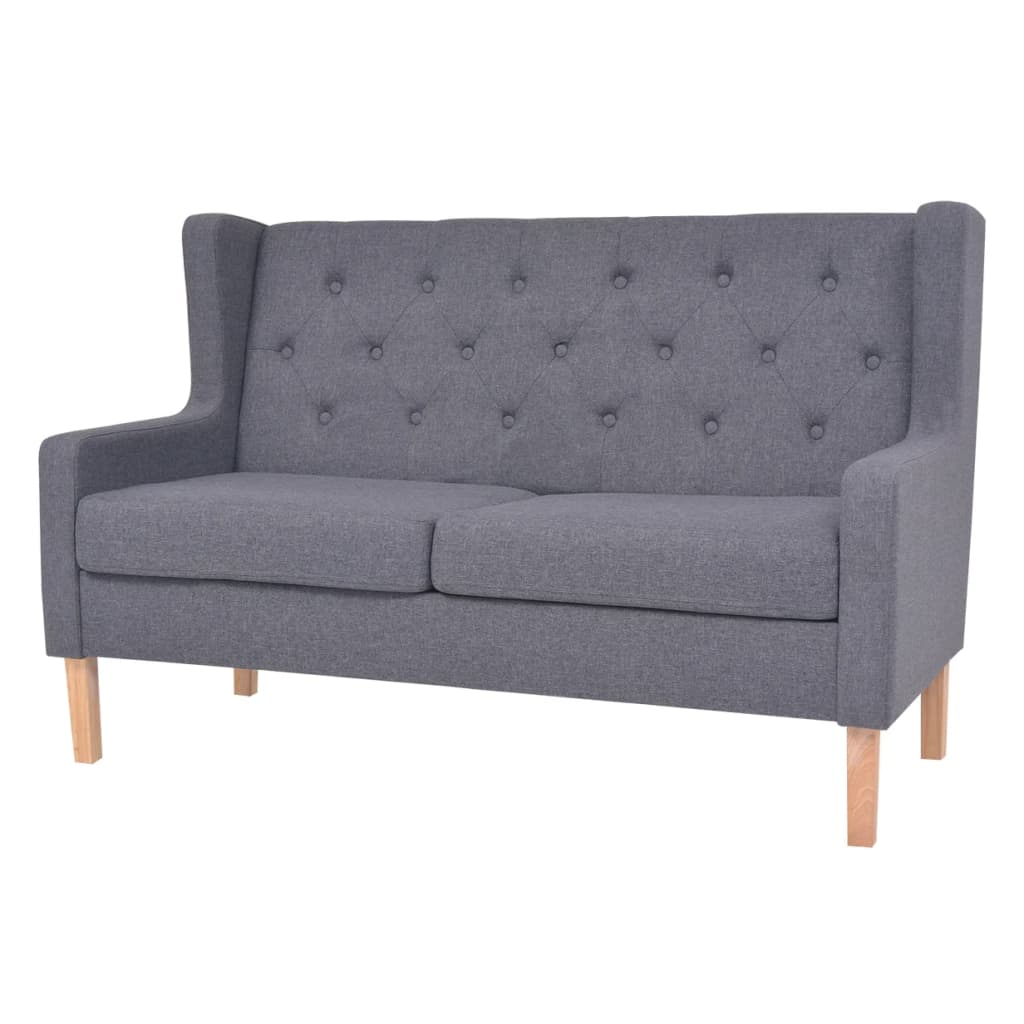 8718475577126_a_en_hd_1 vidaXL 2-Seater Sofa Fabric Grey - Image 1