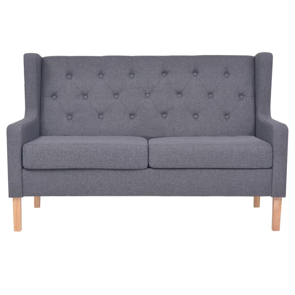 8718475577126_g_en_hd_1 vidaXL 2-Seater Sofa Fabric Grey - Image 2