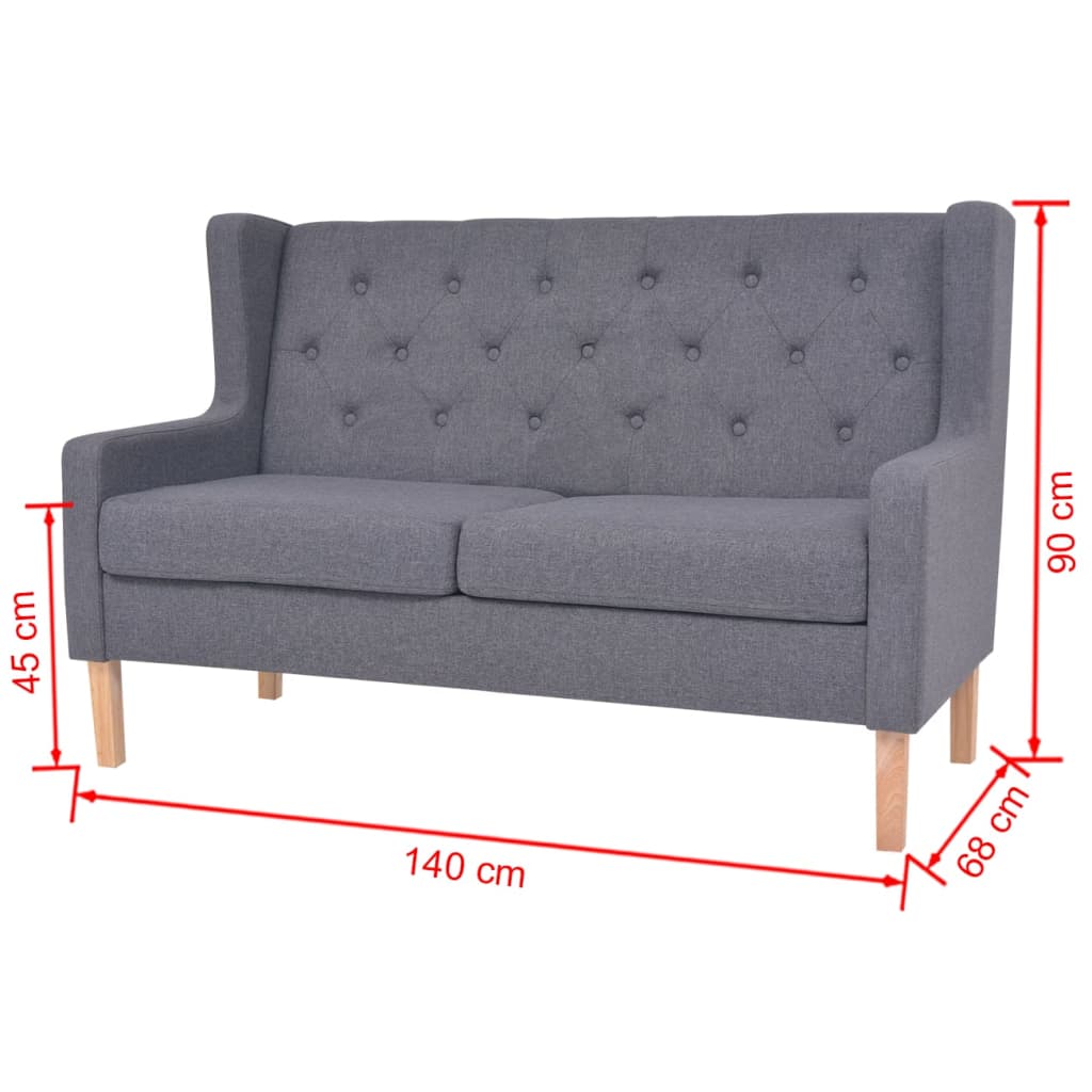 8718475577126_g_en_hd_6 vidaXL 2-Seater Sofa Fabric Grey - Image 7