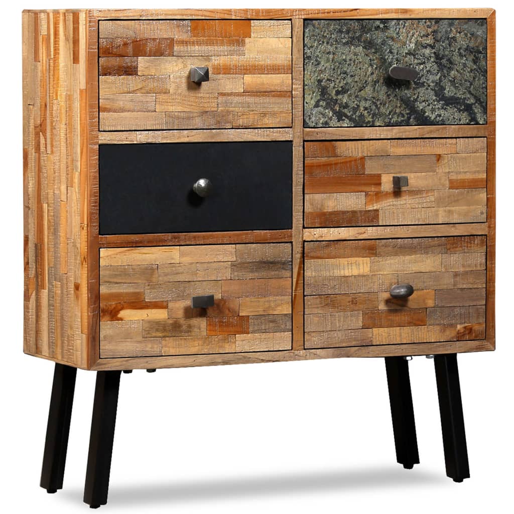 8718475577430_a_en_hd_1 vidaXL Side Cabinet with 6 Drawers 70x30x76 cm Solid Reclaimed Teak - Image 1