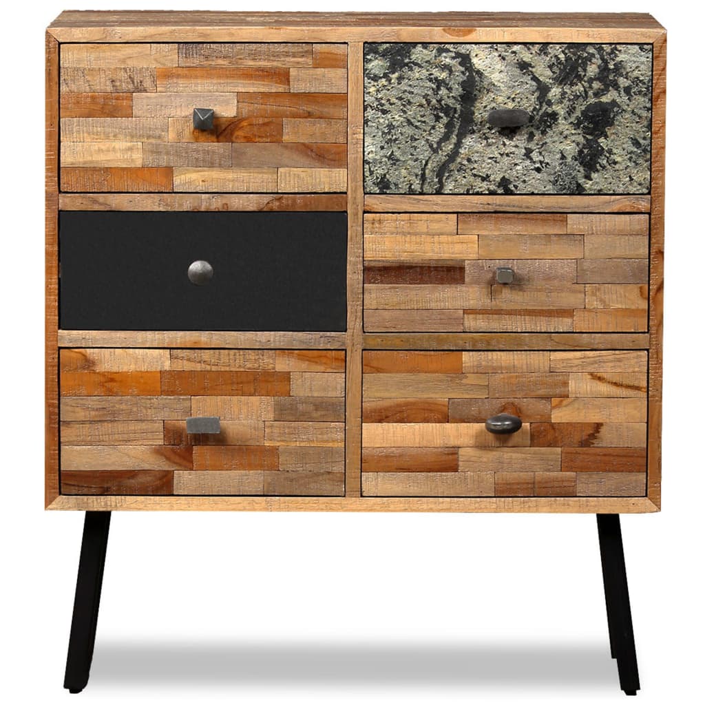 8718475577430_g_en_hd_1 vidaXL Side Cabinet with 6 Drawers 70x30x76 cm Solid Reclaimed Teak - Image 2