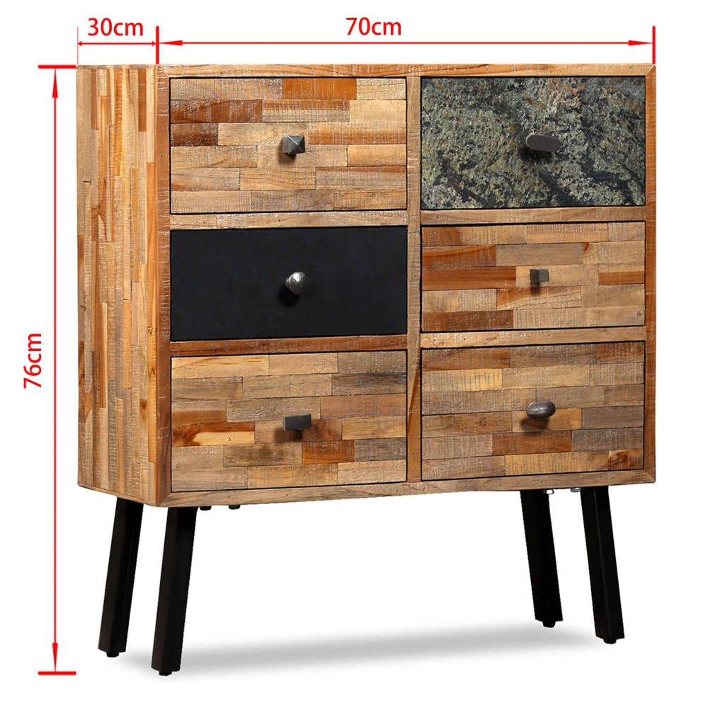 8718475577430_g_en_hd_8 vidaXL Side Cabinet with 6 Drawers 70x30x76 cm Solid Reclaimed Teak - Image 10