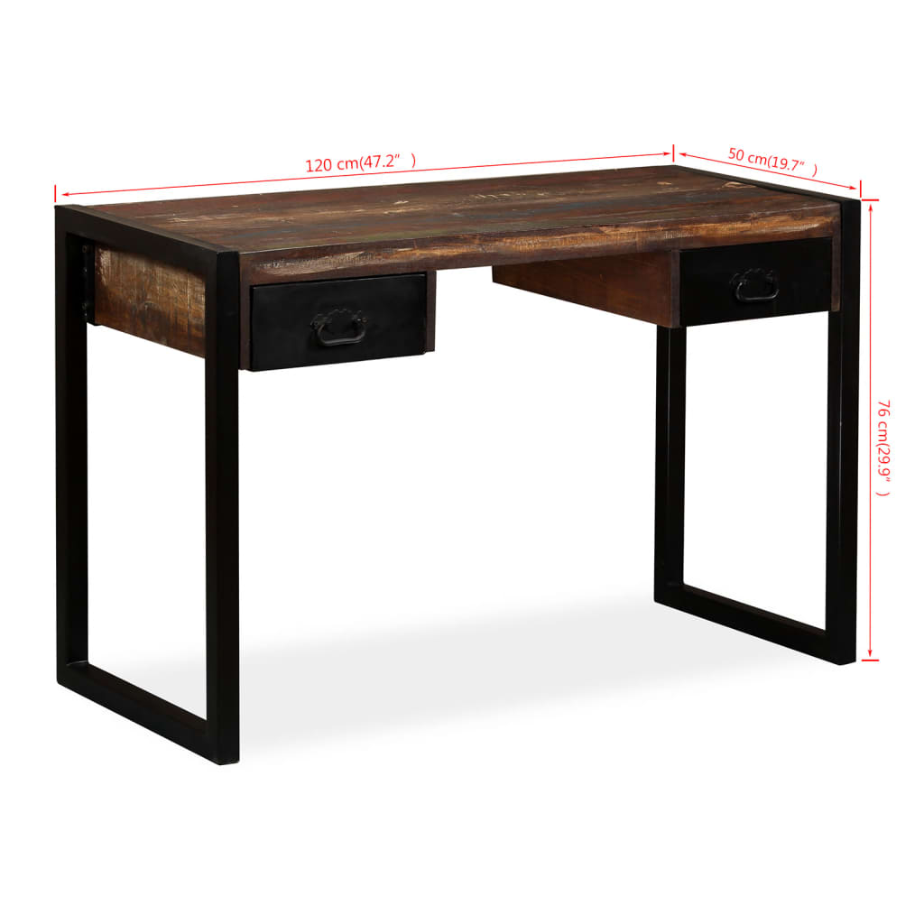 8718475577812_g_en_hd_7 vidaXL Desk with 2 Drawers Solid Reclaimed Wood 120x50x76 cm - Image 9