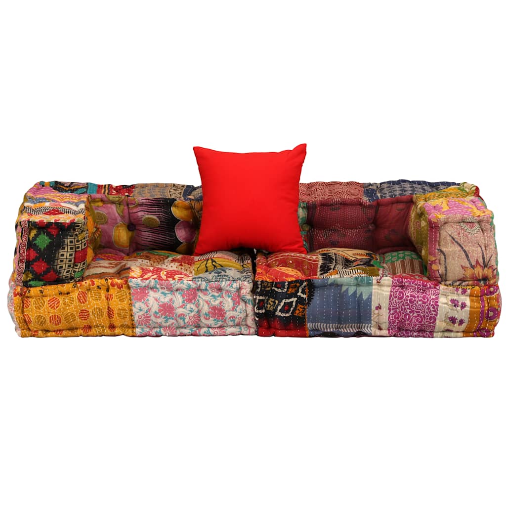 8718475580386_g_en_hd_1 vidaXL 2-Seater Modular Pouffe Patchwork Fabric - Image 2