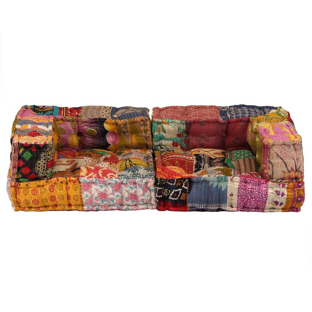 8718475580386_g_en_hd_4 vidaXL 2-Seater Modular Pouffe Patchwork Fabric - Image 5