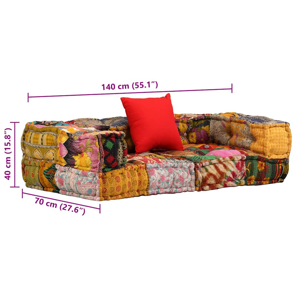 8718475580386_g_en_hd_8 vidaXL 2-Seater Modular Pouffe Patchwork Fabric - Image 9