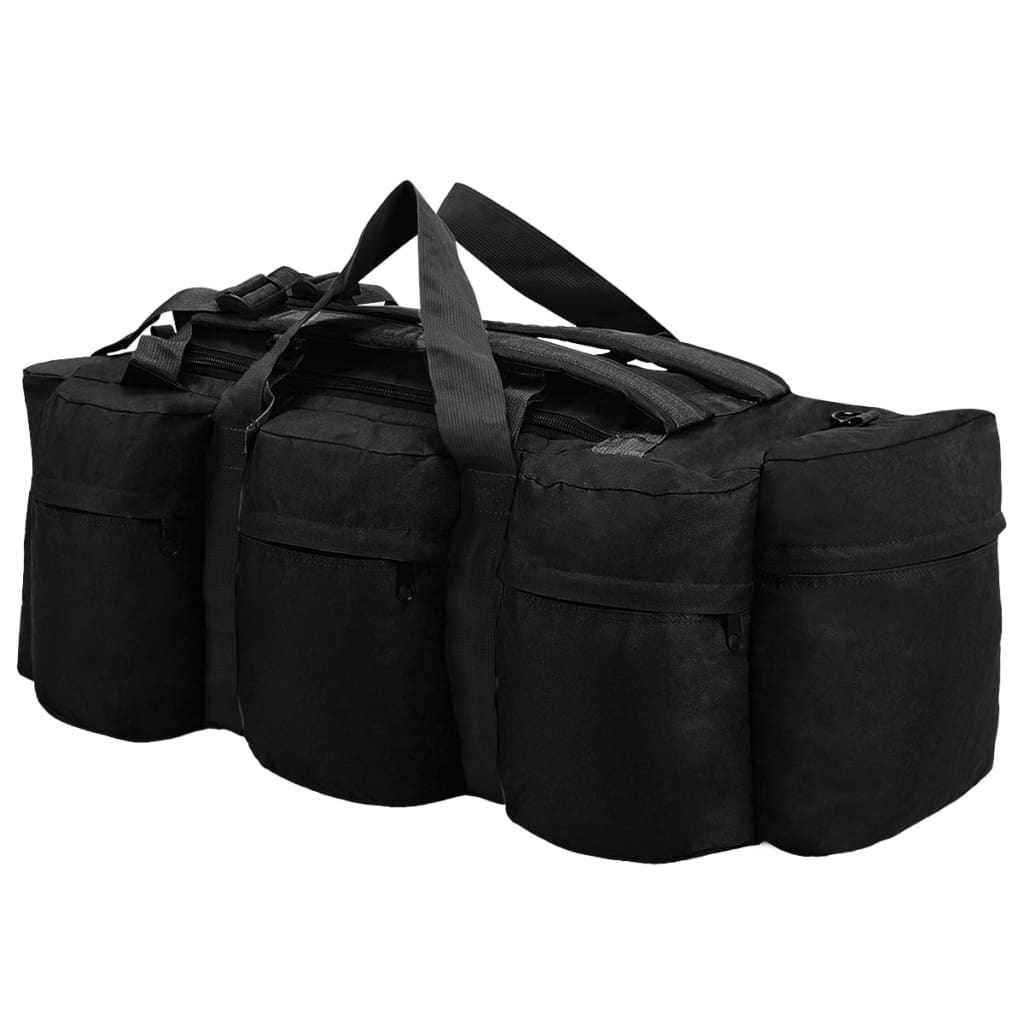 8718475582960_g_en_hd_1 vidaXL 3-in-1 Army-Style Duffel Bag 45 L Black - Image 2