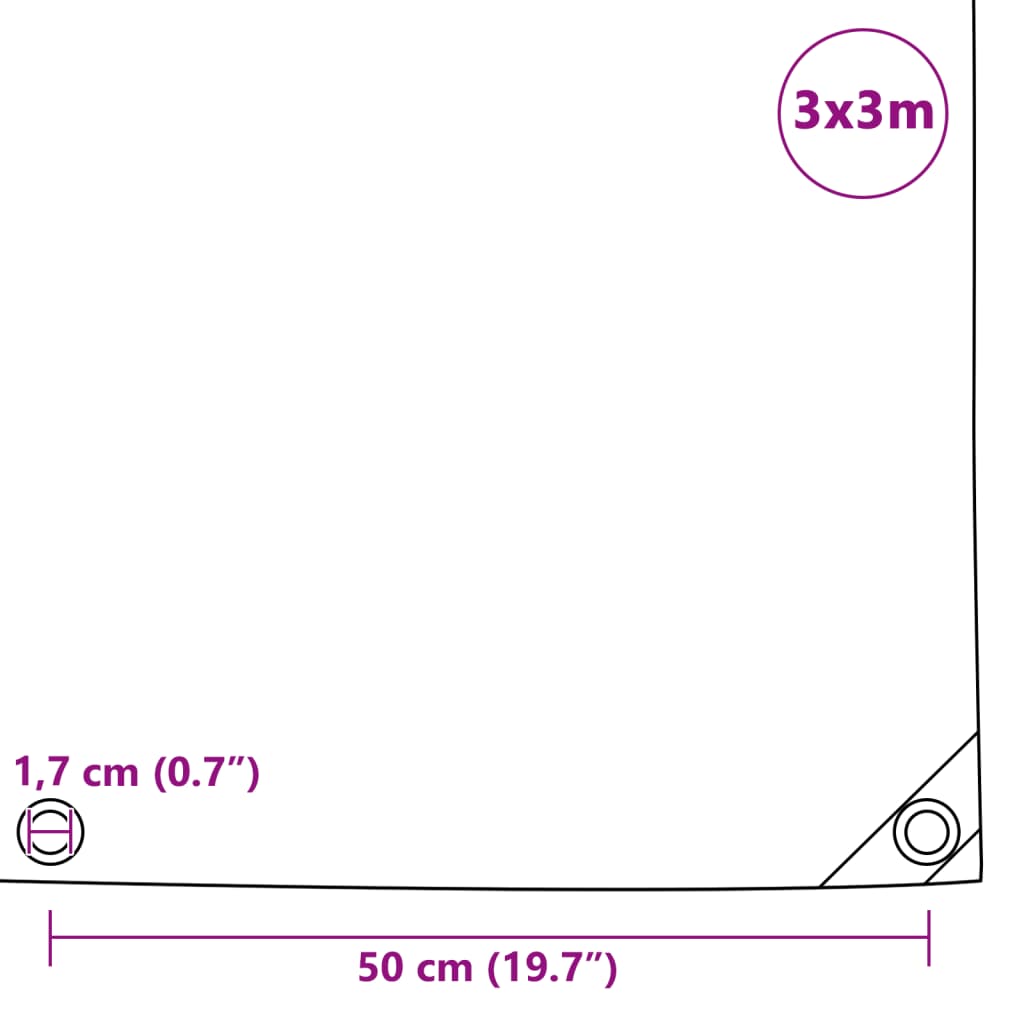 8718475582984_g_en_hd_5 vidaXL Tarpaulin 650 g/m² 3x3 m Grey - Image 6