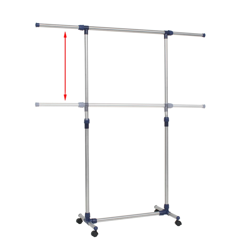 8718475583417_g_en_hd_1 vidaXL Adjustable Clothes Rack Stainless Steel 165x44x150 cm Silver - Image 3