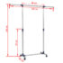 vidaXL Adjustable Clothes Rack Stainless Steel 165x44x150 cm Silver - Image 8