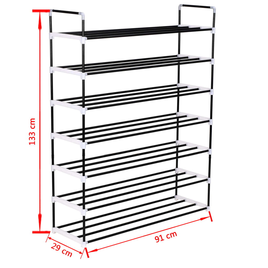 8718475583431_g_en_hd_6 vidaXL Shoe Rack with 7 Shelves Metal and Plastic Black - Image 7