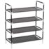 vidaXL Shoe Rack with 4 Shelves Metal and Non-woven Fabric Black - Image 3