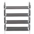 vidaXL Shoe Rack with 4 Shelves Metal and Non-woven Fabric Black - Image 4