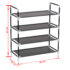 vidaXL Shoe Rack with 4 Shelves Metal and Non-woven Fabric Black - Image 6