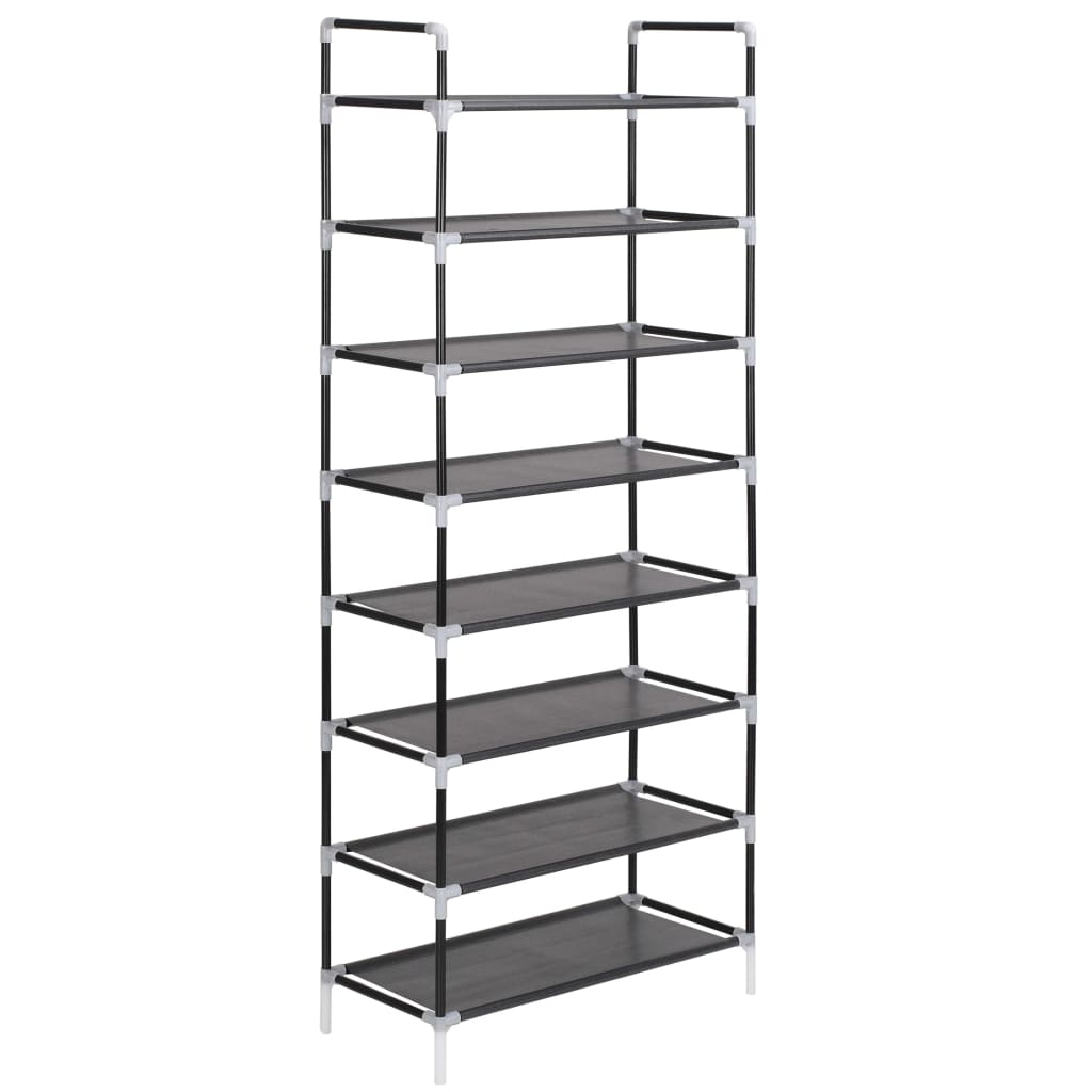 8718475583455_g_en_hd_2 vidaXL Shoe Rack with 8 Shelves Metal and Non-woven Fabric Black - Image 3