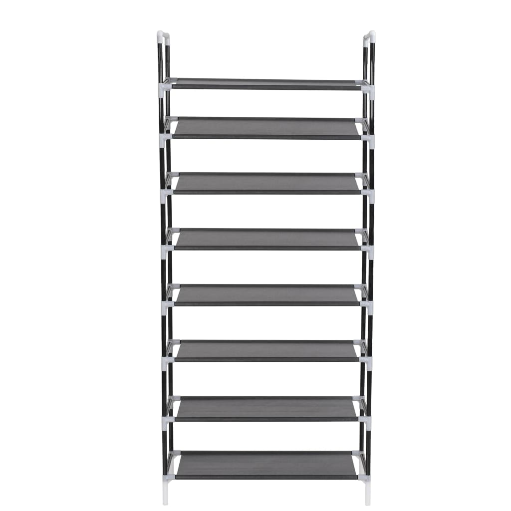 8718475583455_g_en_hd_3 vidaXL Shoe Rack with 8 Shelves Metal and Non-woven Fabric Black - Image 4