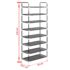vidaXL Shoe Rack with 8 Shelves Metal and Non-woven Fabric Black - Image 7