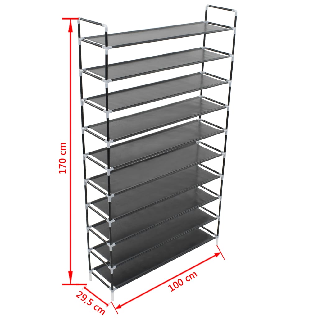8718475583462_g_en_hd_5 vidaXL Shoe Rack with 10 Shelves Metal and Non-woven Fabric Black - Image 6