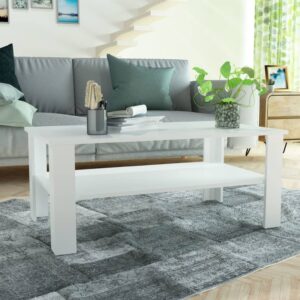 vidaXL Coffee Table Engineered Wood 100x59x42 cm White
