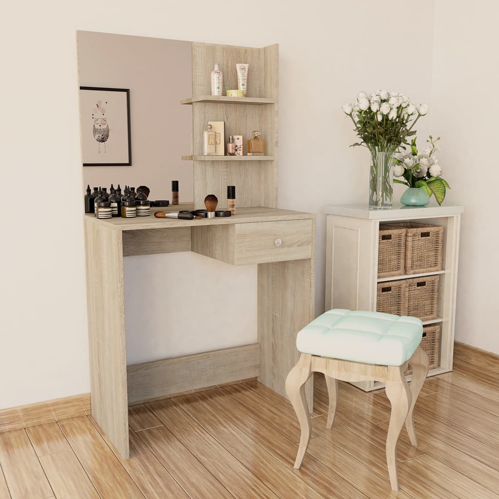 8718475583677_m_en_hd_1 vidaXL Dressing Table Engineered Wood 75x40x141 cm Oak - Image 1