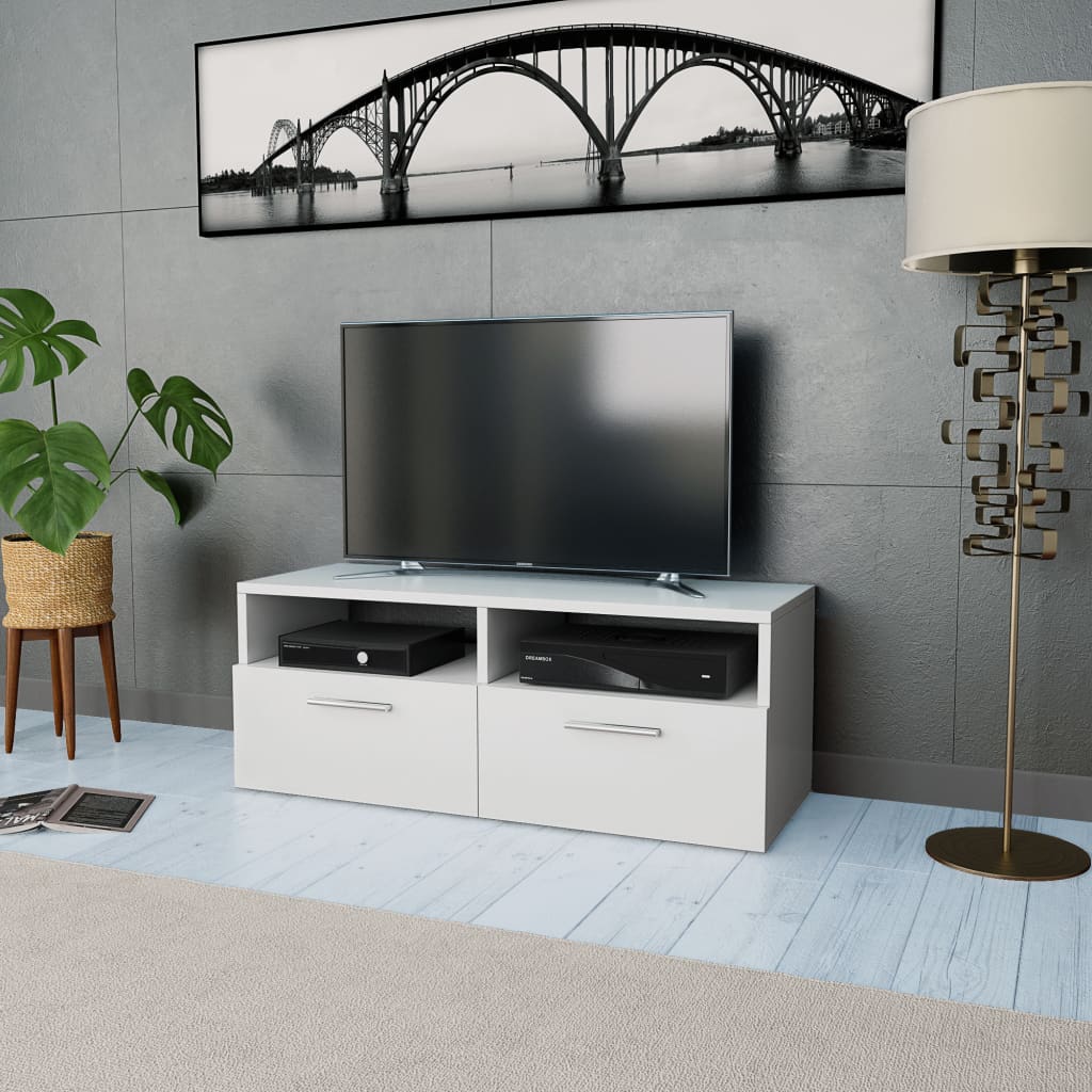 8718475583707_m_en_hd_1 vidaXL TV Cabinet Engineered Wood 95x35x36 cm White - Image 1