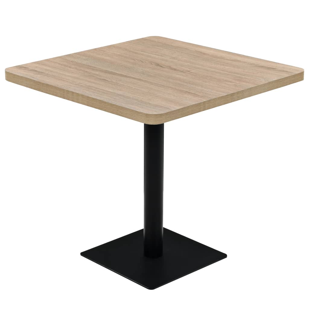 8718475583813_a_en_hd_1 vidaXL Bistro Table MDF and Steel Square 80x80x75 cm Oak Colour - Image 2