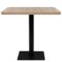 vidaXL Bistro Table MDF and Steel Square 80x80x75 cm Oak Colour - Image 3