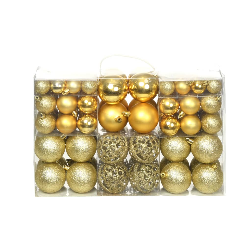 8718475586067_a_en_hd_1 vidaXL 100 Piece Christmas Ball Set 3/4/6 cm Gold - Image 1
